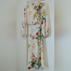 Petal & Pup Women's Floral Multicolored Long Sleeve Midi Dress Size XS EUC!
